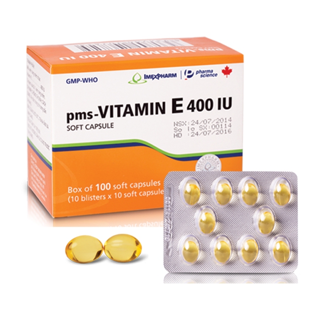 Imexpharm Vitamin E 400IU, Hộp 100 viên