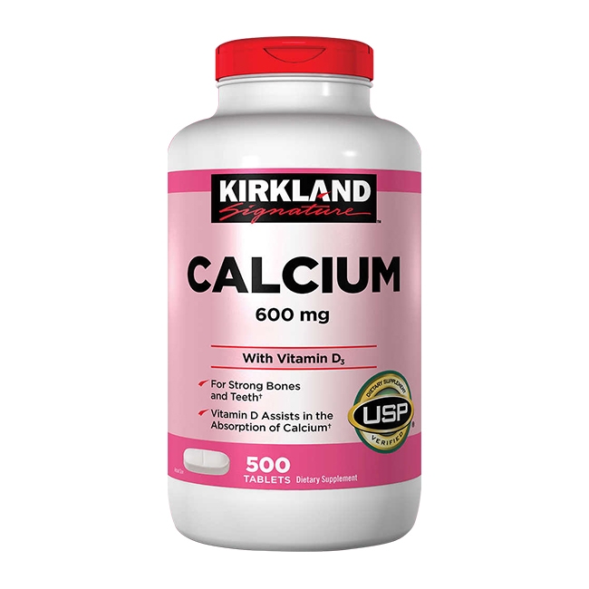 Tpbvsk xương khớp Kirkland Calcium 600 Vitamine D3 | Chai 500 viên