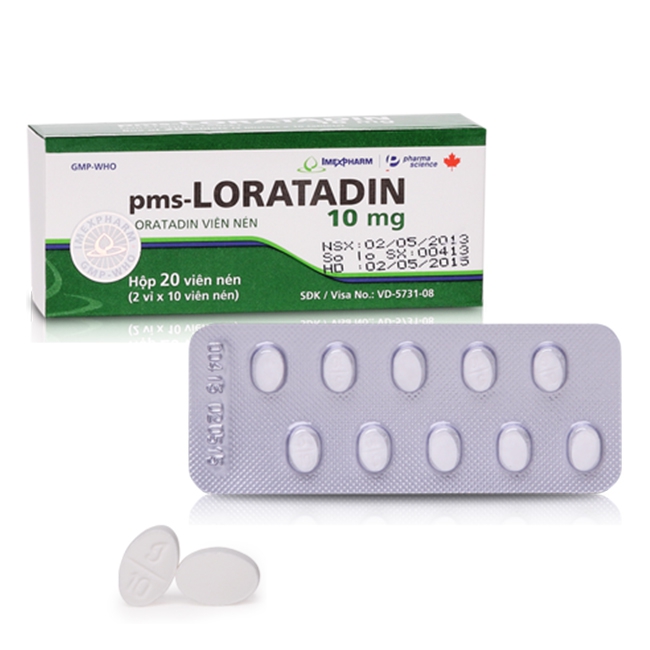 Thuốc Chống Dị Ứng Imexpharm Loratadin 10Mg, Hộp 20 Viên