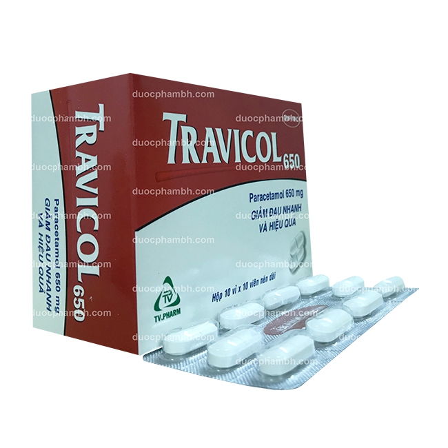 Thuốc giảm đau hạ sốt TRAVICOL 650 - Paracetamol 650mg