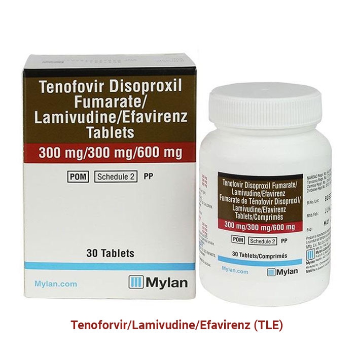 Thuốc Mylan Tenofovir Disopxil Fumarate 300mg, Lamivudine 300mg And Efavirenz 600mg, Hộp 30 viên