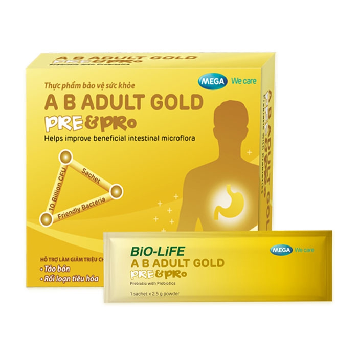A.B Adult Gold Pre & Pro Mega 30 gói x 2.5g
