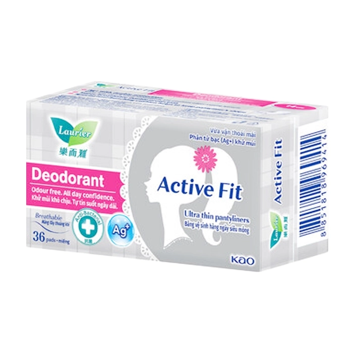 Active Fit Deodorant AG+ Laurier 36 miếng – Băng vệ sinh hàng ngày (phân tử bạc)