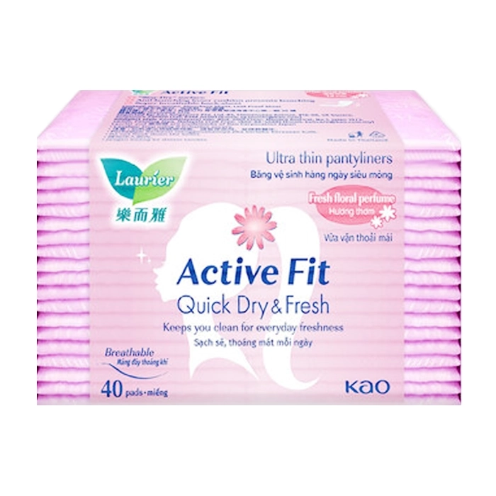 Active Fit Quick Dry Fresh Laurier 40 miếng (hàng ngày, hương hoa)