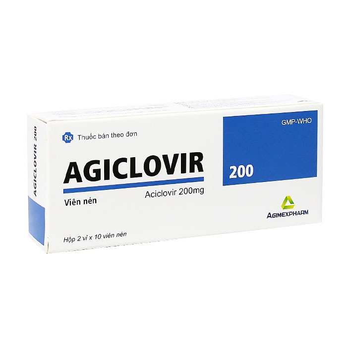 Agiclovir 200 Agimexpharm 2 vỉ x 10 viên