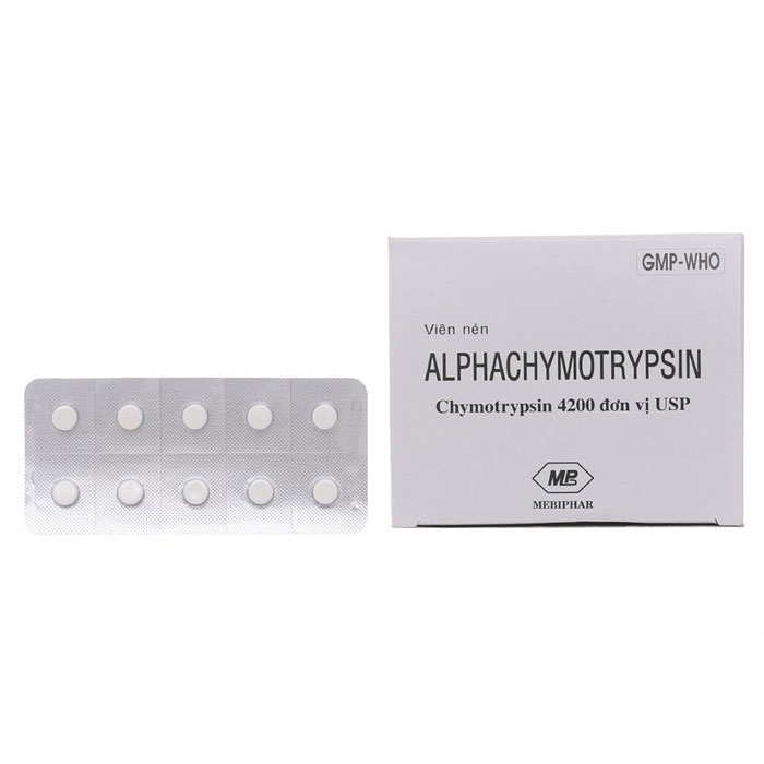 Thuốc Alphachymotrypsin Mebiphar, Hộp 200 viên