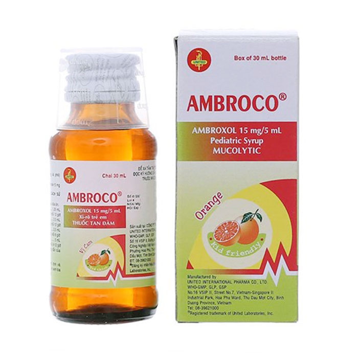 Thuốc ho Ambroco Syrup 15mg/5ml, Hộp 30ml