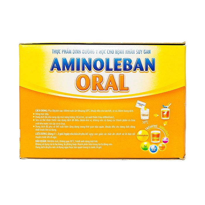 Dinh dưỡng cho bênhk nhân xơ gan Aminoleban Oral, Hộp 21gói