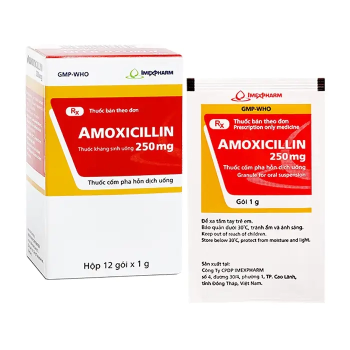 Amoxicillin 250 Agimexpharm 12 gói x 1g