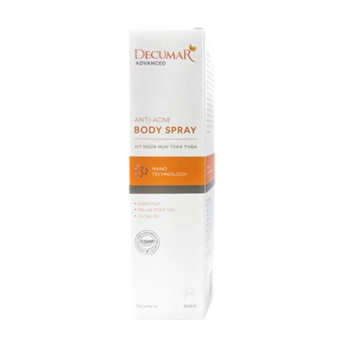 Anti Acne Body Spray Decumar 100ml - Xịt ngừa mụn, mờ thâm sẹo