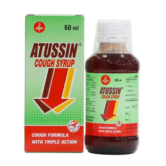 Thuốc ho Atussin syrup, Hộp 60ml