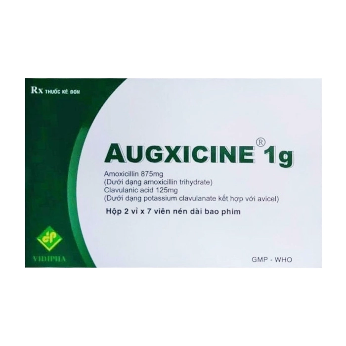 Augxicine 1g Vidipha 2 vỉ x 7 viên - Trị nhiễm khuẩn do vi khuẩn
