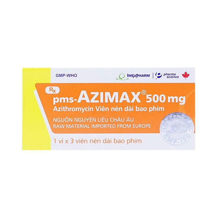 Thuốc kháng sinh Imexpharm Azimax 500mg, Hộp 3 viên