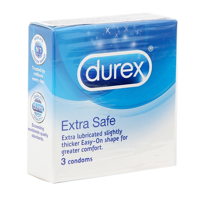 Bao cao su Durex Extra Safe, Hộp 03 cái