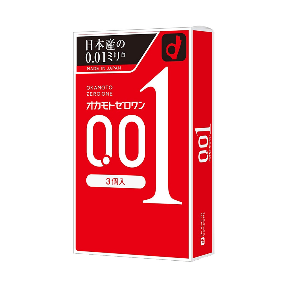 Bao cao su mỏng 0.01mm Nhật Bản Okamoto Zero One (Hộp 3 cái)