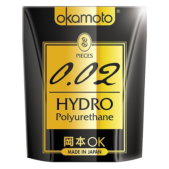 Bao Cao Su Okamoto 0.02 Hydro - Hộp 3 gói