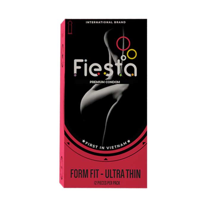 Bao cao su siêu mỏng ôm khít Fiesta Form Fit Ultra Thin, Hộp 12 cái