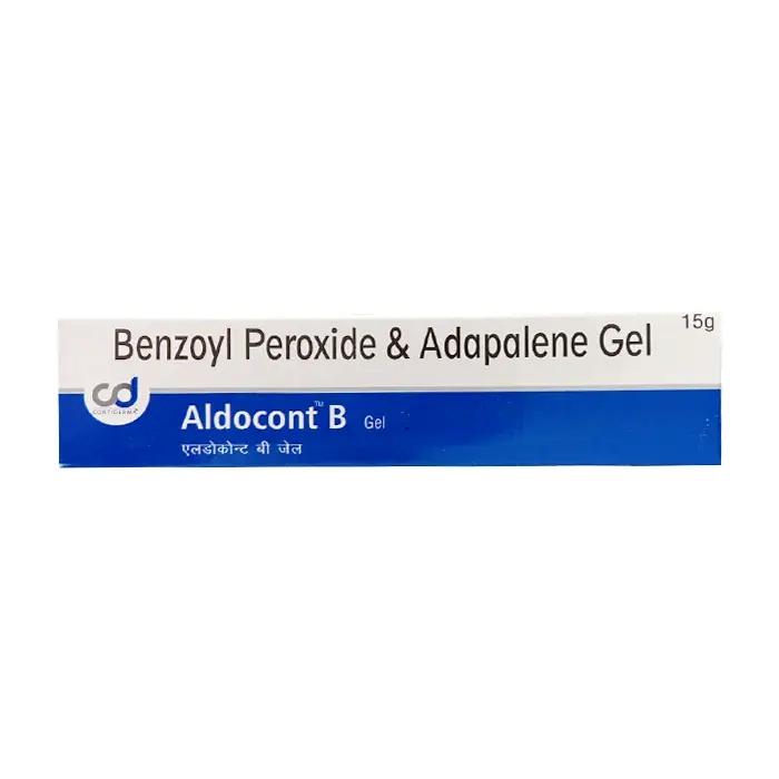 Benzoyl Peroxide and Adapalene Gel Aldocont B 15g – Gel trị mụn