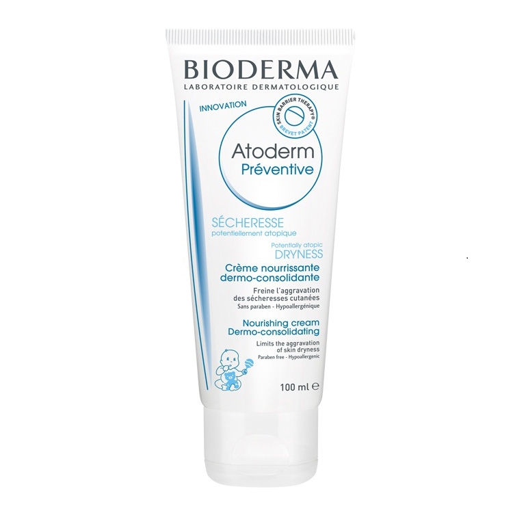 Kem phục hồi và dưỡng da dành cho da khô của trẻ sơ sinh và trẻ nhỏ Bioderma Atoderm Preventive 100ml