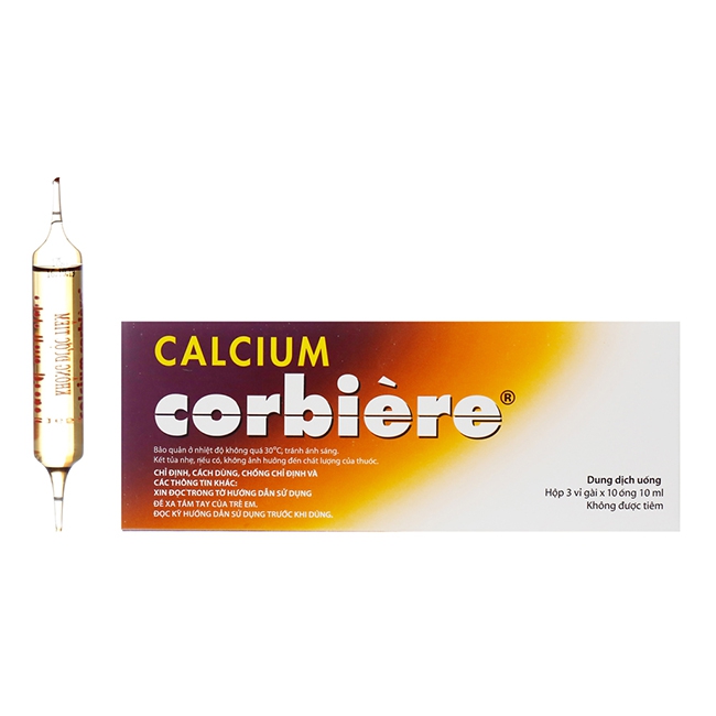 Calcium Corbiere 10ml Sanofi, Hộp 30 ống