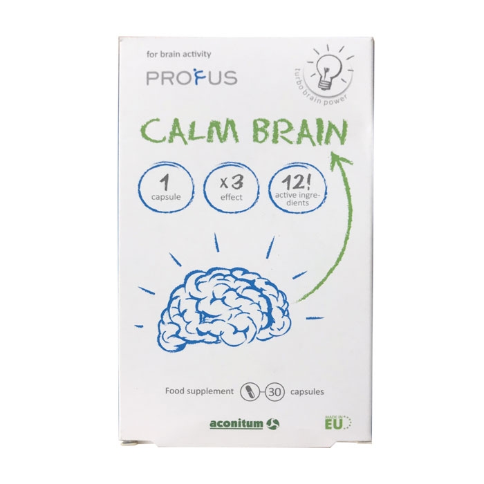 Calm Brain giúp tăng cường lưu thông máu, dưỡng não, giảm căng thẳng mệt mỏi, Hộp 30 viên