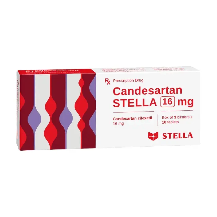 Candesartan Stella 16mg 3 vỉ x 10 viên - Thuốc huyết áp tim mạch