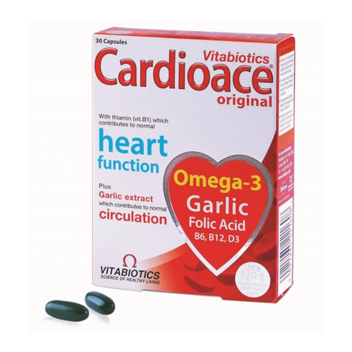 Tpbvsk bổ tim mạch Vitabiotics Cardioace Original, Hộp 30 viên