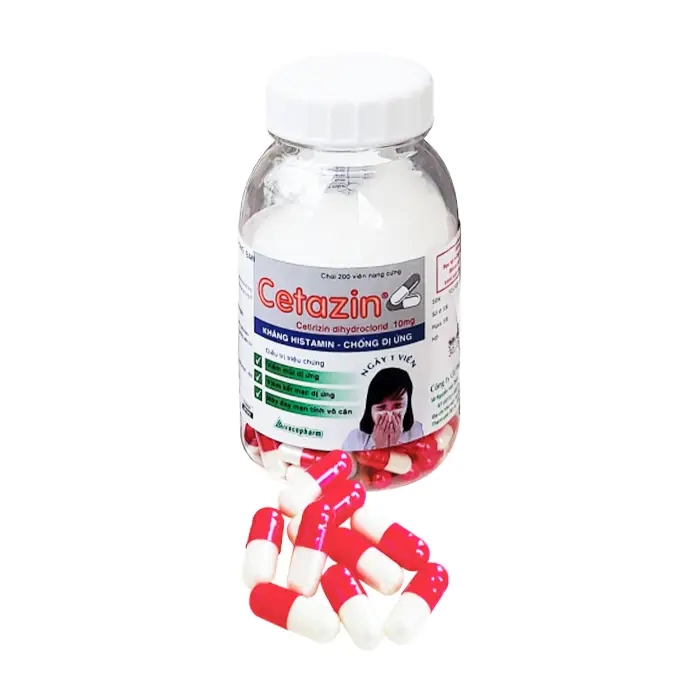 Cetazin Caps Vacopharm 200 viên – Thuốc chống dị ứng