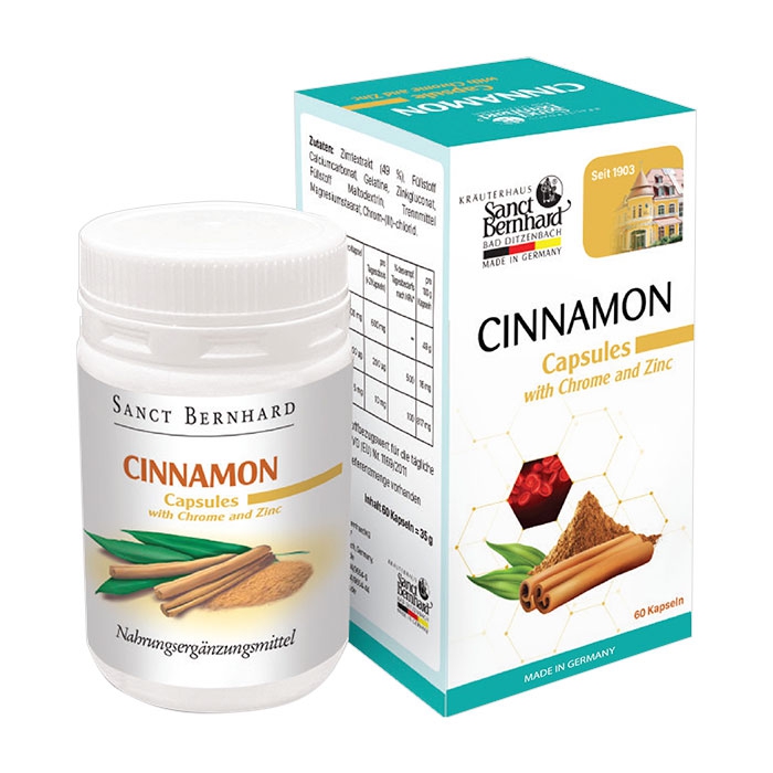 Cinnamon Capsules Sanct Bernhard 60 viên - Viên uống ổn định đường huyết