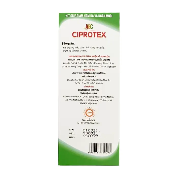 Ciprotex ABC 50ml - Xịt chống hăm da