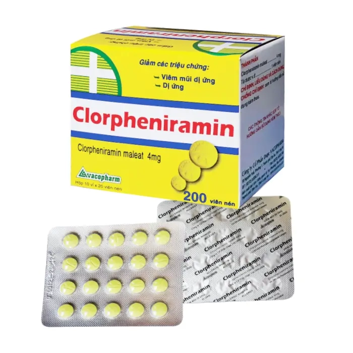 Clorpheniramin 4mg Vacopharm 10 vỉ x 20 viên – Thuốc dị ứng