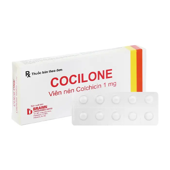 Cocilone 1mg Brawn 1 vỉ x 10 viên - Trị bệnh gút