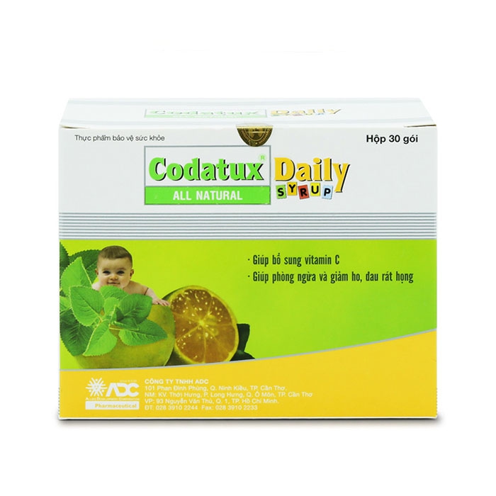 Thuốc ho Codatux Daily Syrup, Hộp 30 gói x 5ml