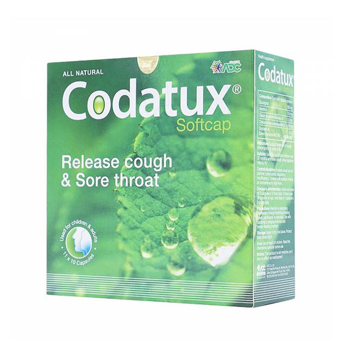 Codatux Softcap Giảm Ho và Đau Họng, Hộp 110 viên
