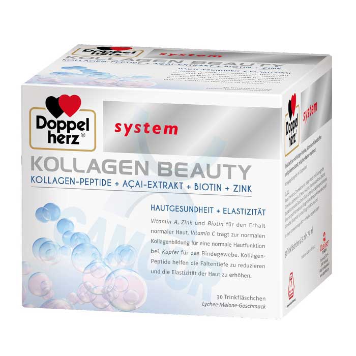 Collagen Thủy Phân Doppelherz Kollagen Beauty, Hộp 30 gói x 25ml