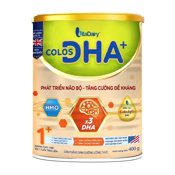 Colos DHA+ 1+ VitaDairy 400g - Giúp trẻ tăng cường miễn dịch, trí não