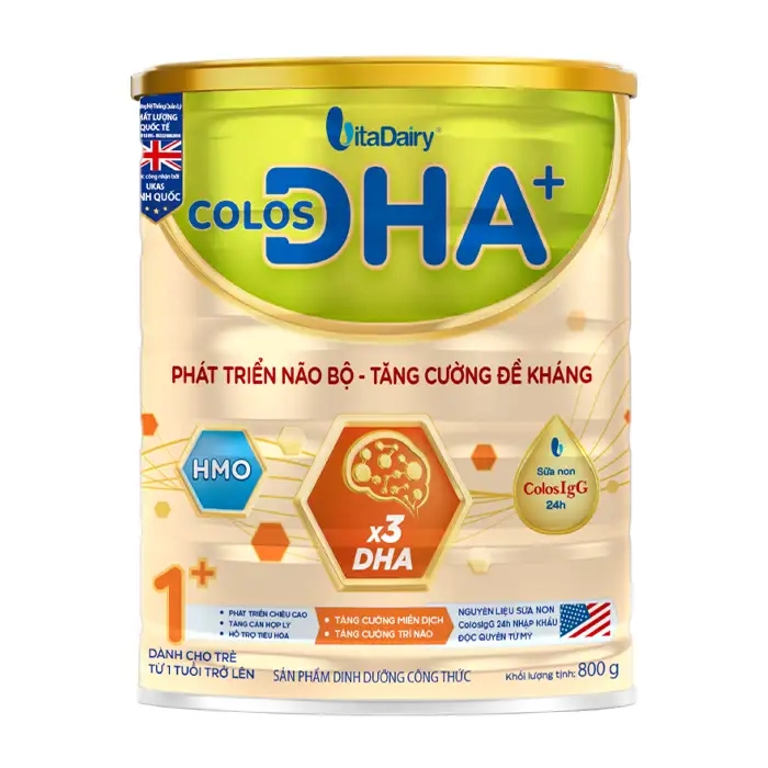 Colos DHA+ 1+ VitaDairy 800g - Giúp trẻ tăng cường miễn dịch, trí não