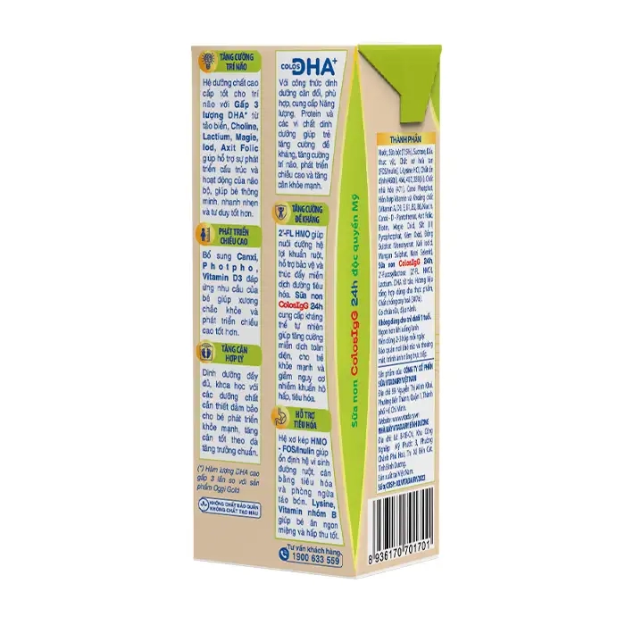 Colos DHA+ Vitadairy 180ml - Sữa bột pha sẵn dinh dưỡng cho bé