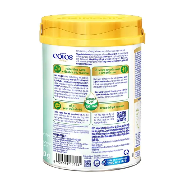 Colos Gold 2 Vinamilk 800g - Miễn dịch khoẻ, tiêu hoá tốt