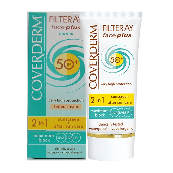 Kem chống nắng Coverderm Filteray Face Plus SPF 50+ Normal Tinted - da thường