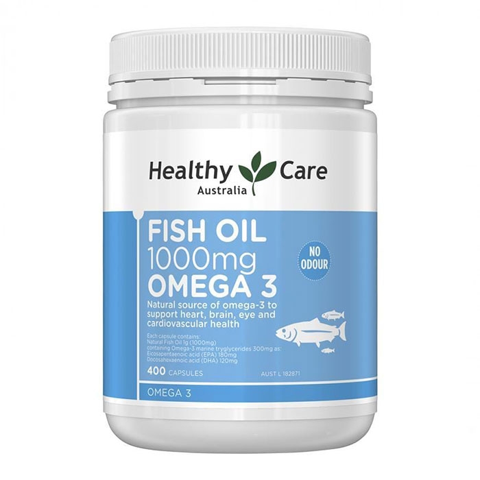 Healthy Care Fish Oil 1000mg Omega 3, Chai 400 viên