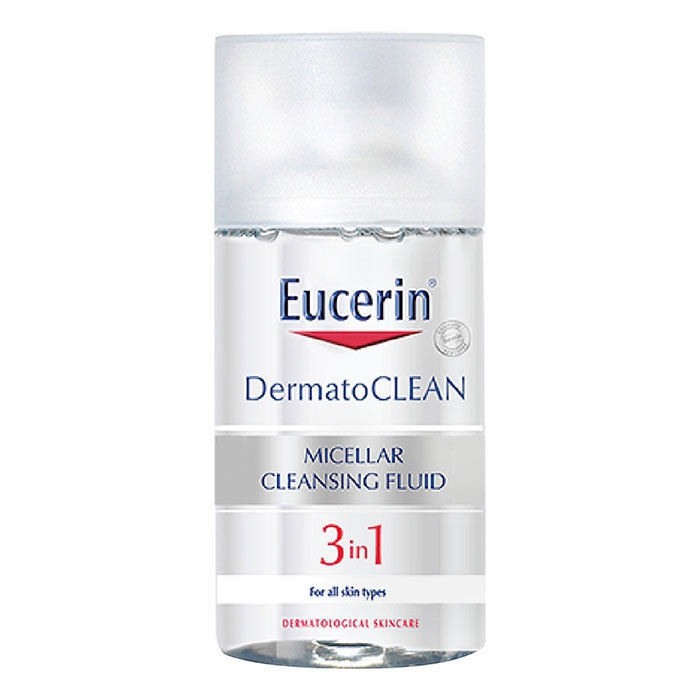 Nước tẩy trang dịu nhẹ cho da nhạy cảm Eucerin Dermato Clean Micellar Cleansing Fluid 3 In 1 125ml