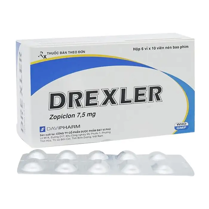 Drexler 7,5mg Davipharm 6 vỉ x 10 viên - Điều trị giấc ngủ