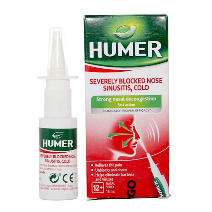 Dung dịch xịt mũi Humer Severely Blocked Nose Sinusitis Cold Chai 15ml