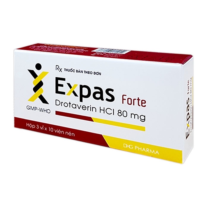 Expas Forte 80mg DHG 3 vỉ x 10 viên - Thuốc chống co thắt