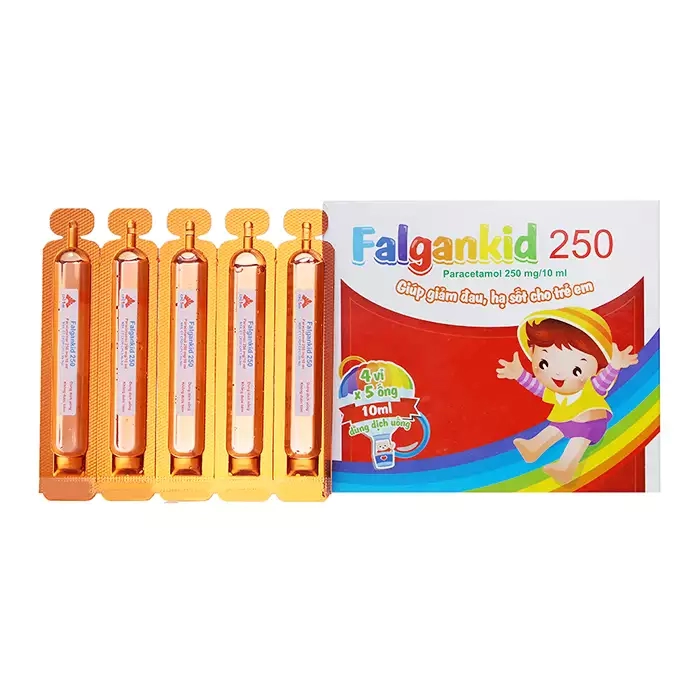 Falgankid 250mg CPC1 20 ống - Dung dịch uống giảm đau, hạ sốt cho trẻ em