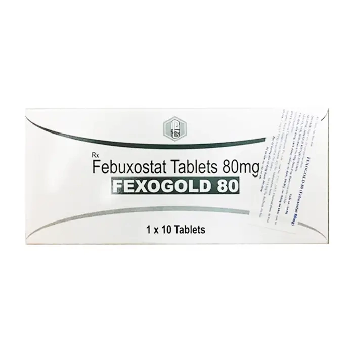 Fexogold 80mg Precise 1 vỉ x 10 viên - Hạ acid uric máu
