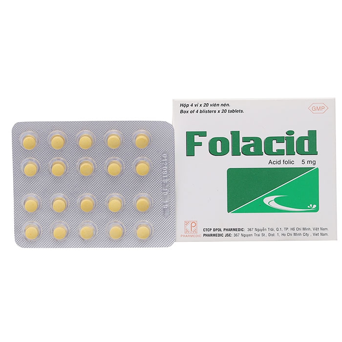 Pharmedic Folacid 5mg, Hộp 80 viên