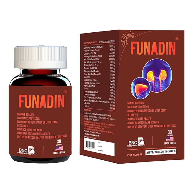 Funadin tăng cường khả năng thải độc và bảo vệ gan, Hộp 30 viên