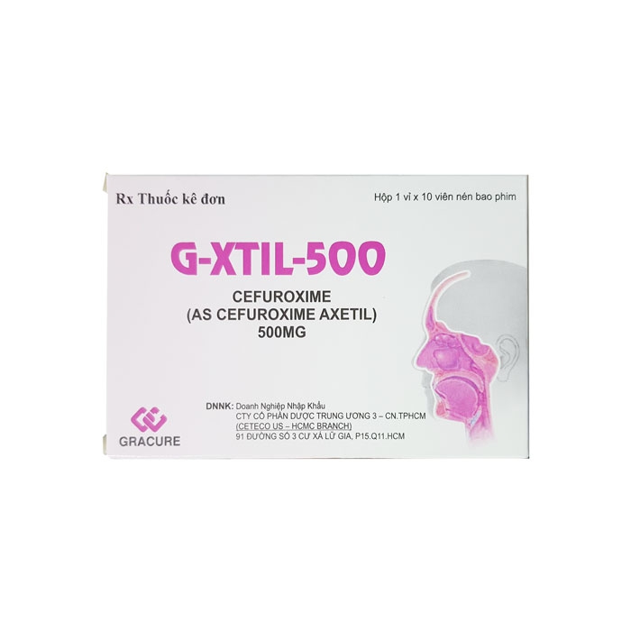 Thuốc kháng sinh G-Xtil-500, Hộp 10 viên